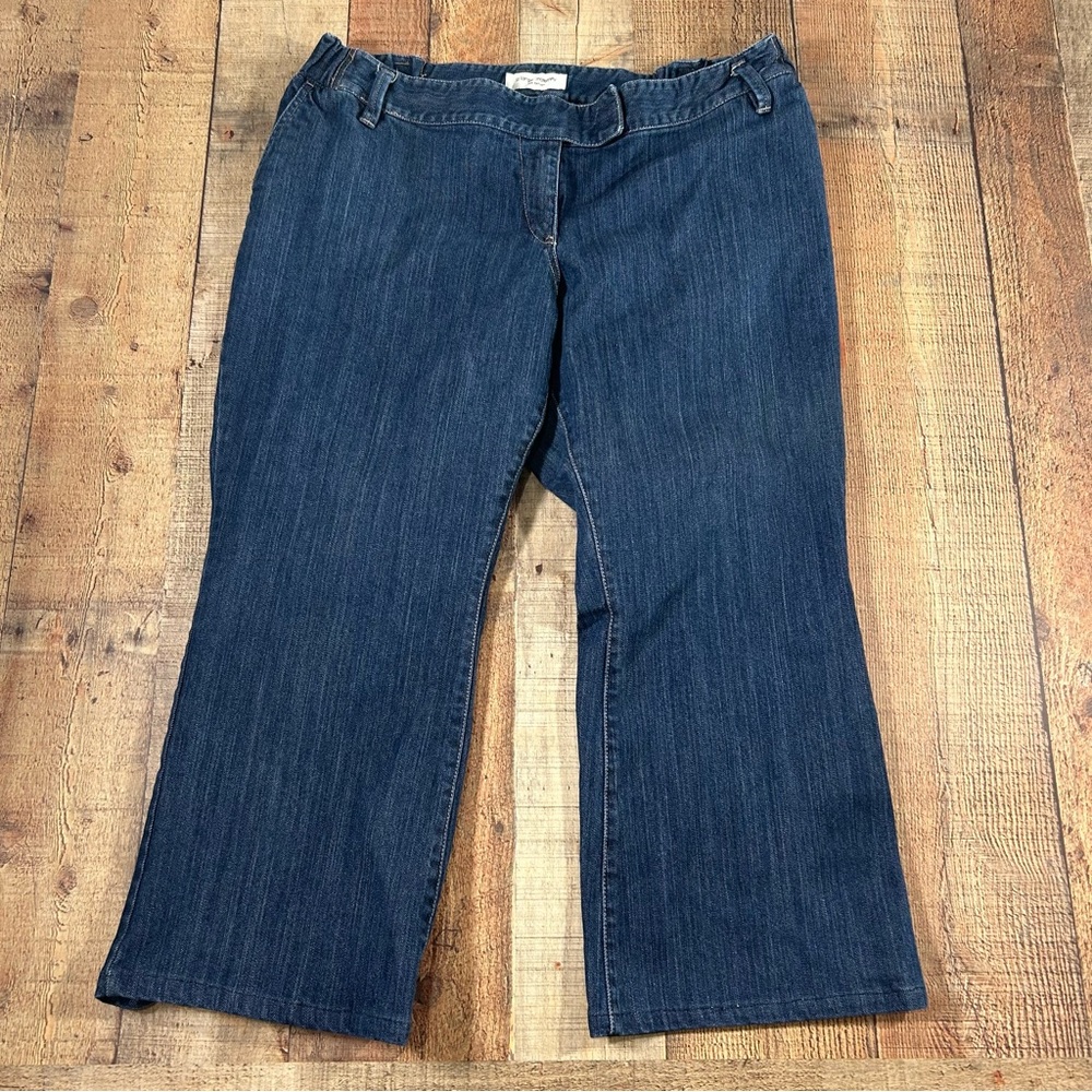 Liz Lange Maternity Dark Wash Bootcut Jeans 16 Stretch Elastic Waist Denim